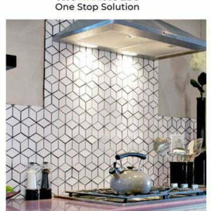 Black and White Cubes Moroccan Printed tile