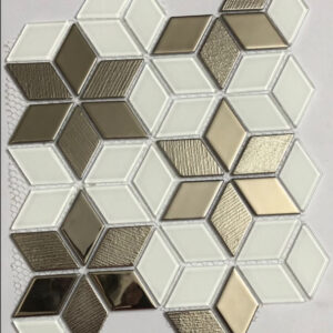 White and Golden rhombus tile