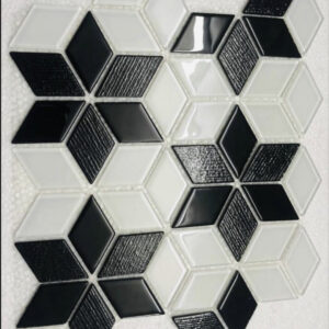 White and black mosaic tile